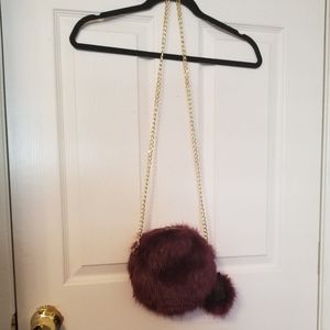 Faux fur crossbody bag